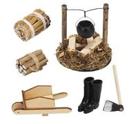 6Pcs Accessori per Giardino In Miniatura, 1/12 Accessori per Giardino Delle Fate In Miniatura, Miniature Oggetti per Casa Delle Bambole, Miniature Casa Delle Bambole Accessori C