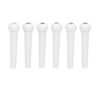 6Pcs Acoustic Guitar Bridge Pins | Plastic String Pegs Replacement for Guitar/Ukulele | Enhanced Clarity & Sustain | 31.5mm Standard Size