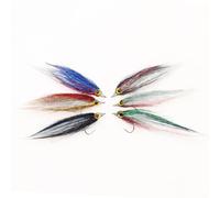 6pcs Artificiale Mosca Pesca Esche Realistiche Esche Pesce per Salmone Esche Set Ice Dub Minnow Fly con Gancio Realistico Pesce Lure