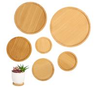 6pcs Bamboo Craft Plant vassoio vassoio Flowerpot Baseypot Accessorio
