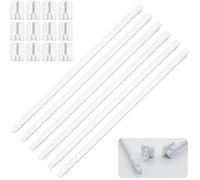 6PCS Bastone Tenda Estensibile Regolabile 30-50cm, Asta Telescopica per Tende a Vetro Porta Finestra con Ganci Adesivi per Tende da Interno Senza Fori per Cucina Bagno Armadio