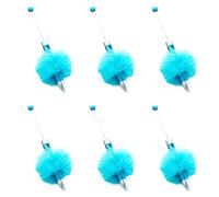6Pcs Beadable penna a sfera multicolore peluche palla retrattile multicolore