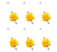 6Pcs Beadable penna a sfera multicolore peluche palla retrattile multicolore