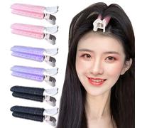 6Pcs Bigodini in Nylon,Plastica Set Rulli Per Capelli, Professionale, Autoadesivi Autoaderenti, Mini Strumenti Per Capelli Fai-Da-Te, Nero