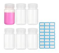 6Pcs Bottiglie 4.4oz PP lab, trasparenti, antigoccia