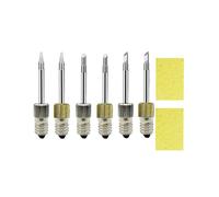 6Pcs Brass Soldering Tips USB Soldering Iron Head Welding Soldering Tips for E10 Interface Soldering Stations