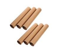 6pcs Brown Paper Tubes for DIY Crafts, Scrapbooking, Drawing & Art Projects Versatile & Convenient for Creative Designs and Mailing Needs
