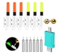 6pcs Campane Di Allarme Da Pesca, Campane Di Allarme Per Pesca Campana Di Allarme Di Pesca Bastoncini Luminosi Accessori Da Pesca, Con Fibbia, Caricatore E Batteria, Per Pesca In Mare E Pesca Notturna