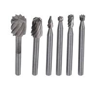 6pcs Carburo di Bava Set HSS Titanio di File Rotante Frese Carving Rettifica