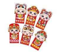 6Pcs Carta Soldi Tasca Benedizione Rossore Busta Festival di Primavera Fortuna Tasca Soldi per Capodanno Cinese Matrimonio Decorativo Hong Bao