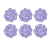 6Pcs Centrini All'Uncinetto Fatti a Mano, 7.9" per Uso Quotidiano, Chiaro