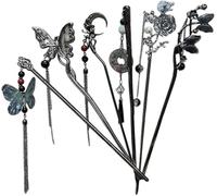 6pcs cinese bastoncini per capelli bambine per capelli vintage borsa perni per capelli Hanfu accessori per la donna ragazze decorazione capelli (O)