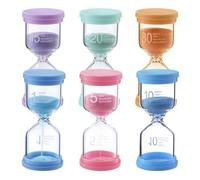 6PCS Clessidra bambini,Clessidra Set per Bambini1/5/10/15/20/30minuti,Clessidra Colorate per la vita dei bambini,l'apprendimento,gioco,regali creativi,una buona scelta per la decorazione della casa