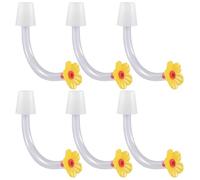 6Pcs Colibrì Alimentatori Accessori Beccucci Fiore Tubo Riutilizzabile Senza Perdita Per Parti di Ricambio Uccello Ugelli A Prova Di Perdita