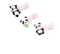 6pcs Cute Panda Bamboo Cartoon Hair Clips for Kids Adorable Animal Edge Clips for Bangs and Hairstyles