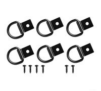 6PCS D-For Ring Anchor Buckle Trailer Tie Down Hook Boat Deck Anchor Point Heavy Duty Steel Black Hardware di montaggio per camion letto per ATV UTV Moto Cargo Secure