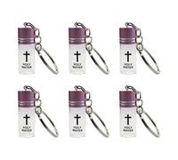 6PCS facile da trasportare bottiglie di vetro stand incluso sacra acqua recipienti per cerimonie facile da trasportare fondo piatto sacro
