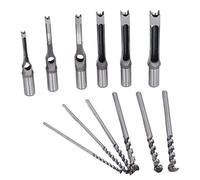 6pcs foro quadrato Mortiser Bit per trapano set legale in acciaio Mortizzante Strumenti di lavorazione del legno di scalpello per la sche di densità Sche di particelle di