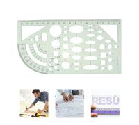 6Pcs Geometry Template Righello Stencil Drawing Strumento di misurazione