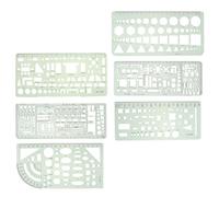 6Pcs Geometry Template Righello Stencil Drawing Strumento di misurazione