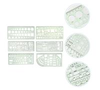 6Pcs Geometry Template Righello Stencil Drawing Strumento di misurazione