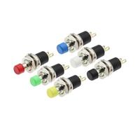 6PCS Gold Plating Auto Lock green PBS-110 7MM Momentary Push Button Switch Press The Reset Switch BKYUKJVU