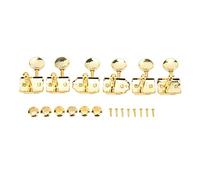 6Pcs Guitar Tuning Keys | Retro Style Metal Replacement for Electric Guitar | String Pegs with Studs & Screws | Quick String Adjustment/Stable Tuning (Gold)