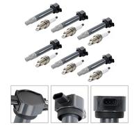 6pcs Ignition Coil & Spark Plugs UF502 Per Dodge Chrysler 3.5L 4.0L DE