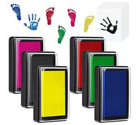 6Pcs Impronta Mani e Piedi Neonati, Set Impronte Bimbi con 18 Fogli di Carta, Kit Impronte Neonato per Neonato Registro di Crescita, Anniversario, Ricordo Familiare, 6 Colori