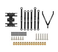 6pcs Kit a biellano SCX24 in lega di alluminio leggero design squisito per auto SCX24 RC assiale (Nero)