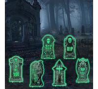 6Pcs Lapide Halloween Giganti, Decorazioni Halloween Esterno, Decorazione Spaventosa di una Lapide da Giardino per Halloween Feste Spaventose