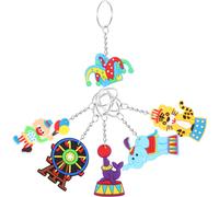 6Pcs Lightweight Circus Keychain Pendant Soft Rubber Clown Charm for Key and Bag