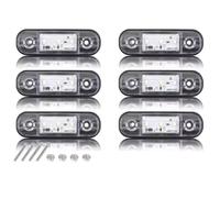 6pcs Luci di posizione laterali per auto bianche, 3 LED 12V-24V Indicatori di direzione per auto Luci di posizione laterali anteriori e posteriori impermeabili IP65 per camion, camper, roulotte