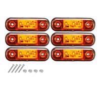 6pcs Luci di posizione laterali per auto gialle,3 LED 12V-24V Indicatori di direzione per auto Luci di posizione laterali anteriori e posteriori impermeabili IP65 per camion, camper, roulotte