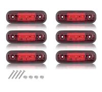 6pcs Luci di posizione laterali per auto rosse,3 LED 12V-24V Indicatori di direzione universali per auto Luci di posizione laterali anteriori e posteriori impermeabili IP65 per camion,camper,roulotte