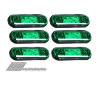 6pcs Luci di posizione laterali per auto verdi, 3 LED, 12V-24V, indicatori di direzione universali per auto, luci di posizione anteriori e posteriori, luci di posizione per camion, camper, roulotte
