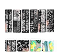 6pcs Manicure Stencil Stencil Nail Art Stamping Templates Nail Polish Stamps Kit