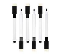 6pcs mini pennarelli magnetici cancellabili a secco punta fine lavagna bianca cancellabile a secco con tappo gomme per lavagne lavagne cancellabili a secco, scuola, ufficio, casa (nero)