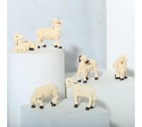 6Pcs Miniatura casa delle bambole Pecore Figurine Kit Outdoor Garden