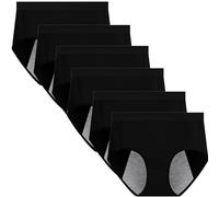 6pcs Mutande Mestruali Donna, Grandi Dimensioni Slip Ciclo Mestruale, Cotone Puro Mutande Ciclo Mestruale, Mutande Incontinenza Donna Lavabili, Slip Assorbenti