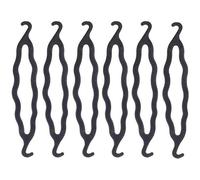 6Pcs Nero Plastica Bun Maker Bigodino Shaper Doppio Gancio Styling Dei Capelli Storto Forcine Twist Intrecciatura Strumento Coda di Cavallo Rotolo Panino Treccia Bud Clip Per Capelli
