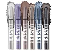 6PCS Ombretto in stick, set di penne per ombretti multi-colore, set di trucco per occhi impermeabile e durevole, penna di contorno tono naturale e lucido, il miglior regalo per le donne (D)