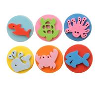 6Pcs Paint Sponges for Kids, EVA Paint Stamper Ocean Animal Pattern Art Sponges for Early Learning Finger Drawing Crafts and DIYPaint
