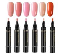 6PCS Penne Per Nails Art Punta, Penne Pennarelli Per Smalto Per Unghie Ad Asciugatura Rapida, Penna unghies in gel Soak Off, Fai Da te Pen Manicure Strumenti Bellezza