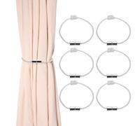 6Pcs per ganci per tende magnetici, eleganti intrecciati, bianchi