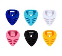 6pcs Picks Picks Holder Con Schiena Adesiva E Bastoncino Plastica A Molla Sulla Custodia Della Chitarra Case Pictturazione Scelte Comode