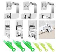 6pcs piedini per macchina da cucire, in acciaio inox, piedino per macchina da cucire, compatibile con Brother Singer, W6, Elina, Janome, Pfaff