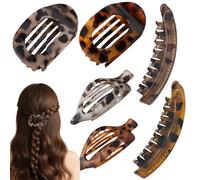 6PCS Pinze per capelli, Clip Piatta per Donna, Fermagli a Banana Pettini, Pinze ovali per capelli, Mollette Capelli Donna, Antiscivolo,fermaglio piatto da donna per Tutti i Giorni, per Donne Ragazze