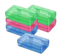 6pcs Plastic Pencil Box da 8x5x2 pollici, scatola di pastello con custodia impilabile sul coperchio a scatto perfetto per le forniture scolastiche