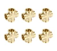 6Pcs Raccordo a Croce in Ottone, 1/2\" Femmina per Adattatore Tubo